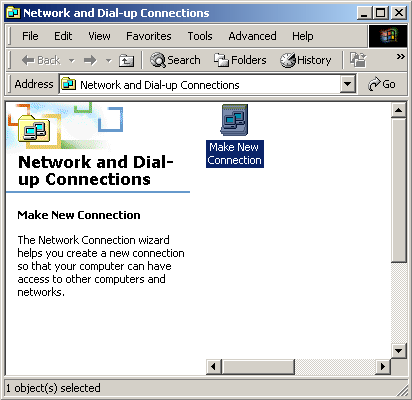 Network and Dial up Connections