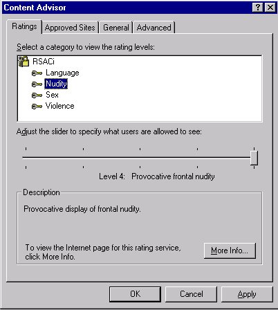 Parental Control Setup - Advisory Content for Nudity