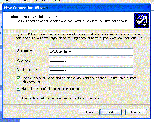 Setting Up Windows XP - Account Information