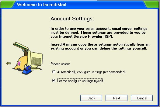 IncrediMail Account Settings