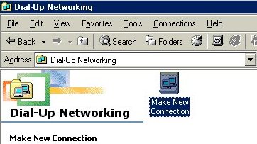 Dial Up Networking - Double Click Make New Connection