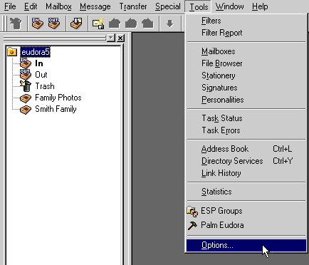 Setup for Eudora Lite, Step 1