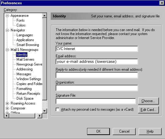 Setting Up Netscape Mail, Step 1