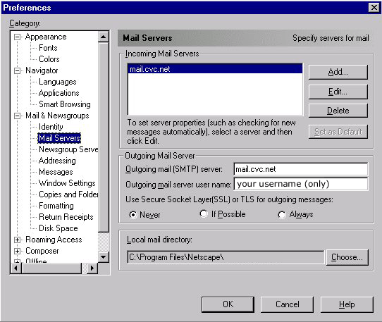 Macintosh Setup Using Netscape