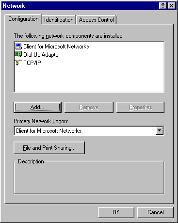 Setup for Netscape Communicator - Network Configuration