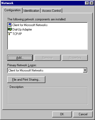 Network Configuration - Look for these components