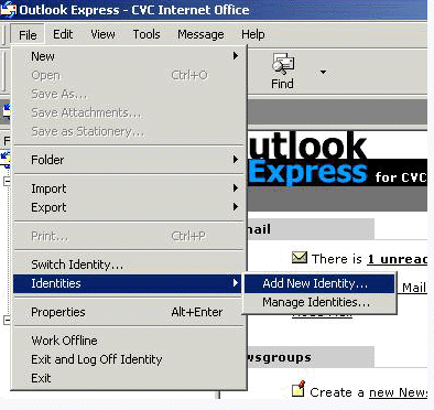 Creating a Second Identity in Outlook Express