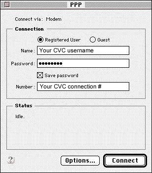 Macintosh Setup - "PPP" Settings