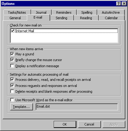 Setup for Outlook using CVC Internet