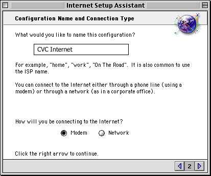 Macintosh OS 9 Setup for CVC Internet, Step 4