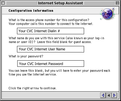 Macintosh OS 9 Setup for CVC Internet, Step 6
